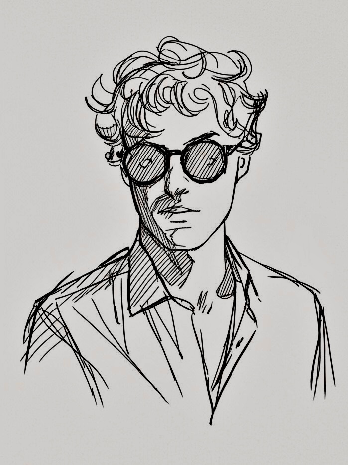 Sketch portrait of Ephraim Shalunov